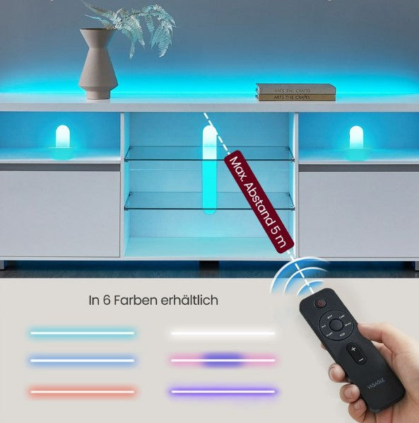 TV Cabinet TV Stand with LED Lighting 6 Colors and Brightness Adjustment LT-V331T10 